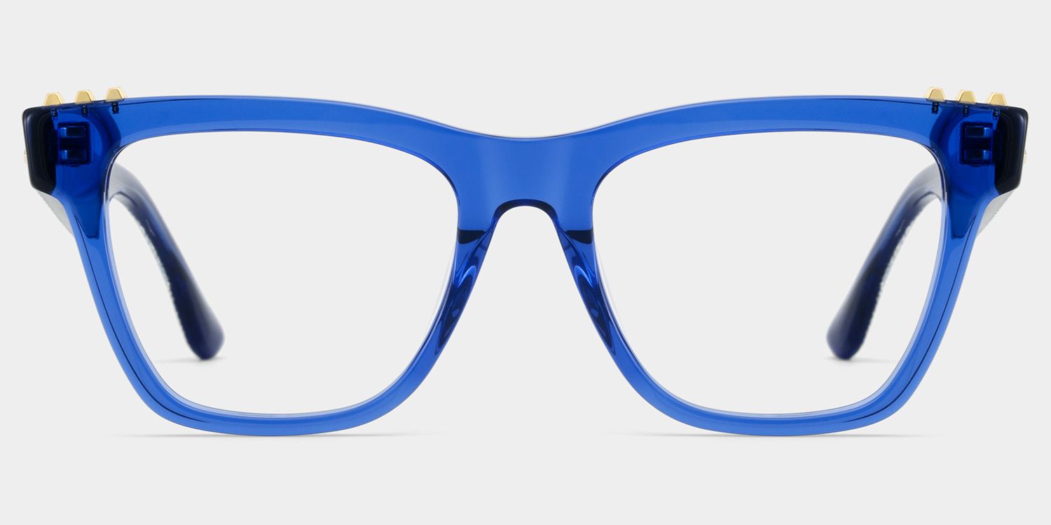 Soren Square Blue Frame Eyeglasses for Woman| ZEELOOL1