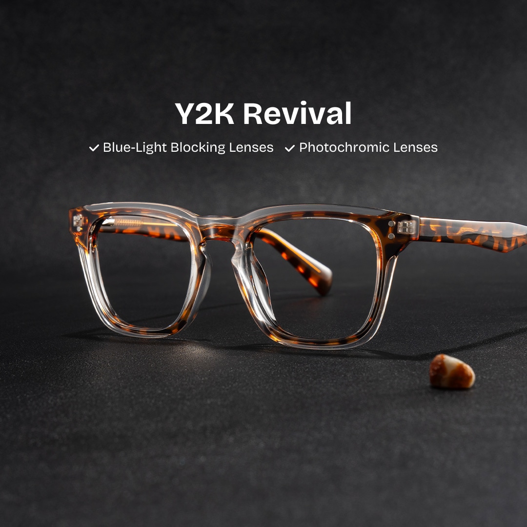 Tr90 Eyeglasses Frames With Rectangle Shape and Tortoise Color0