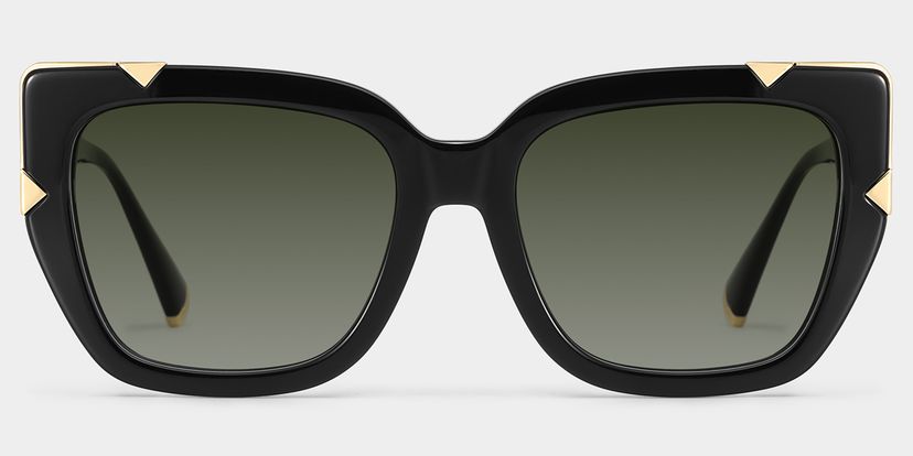 Refined black cat-eyes with a timeless elegance.