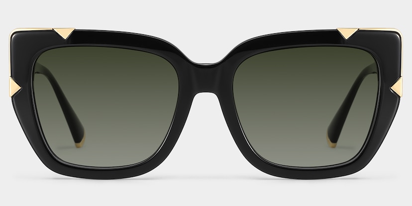 Refined black cat-eyes with a timeless elegance.