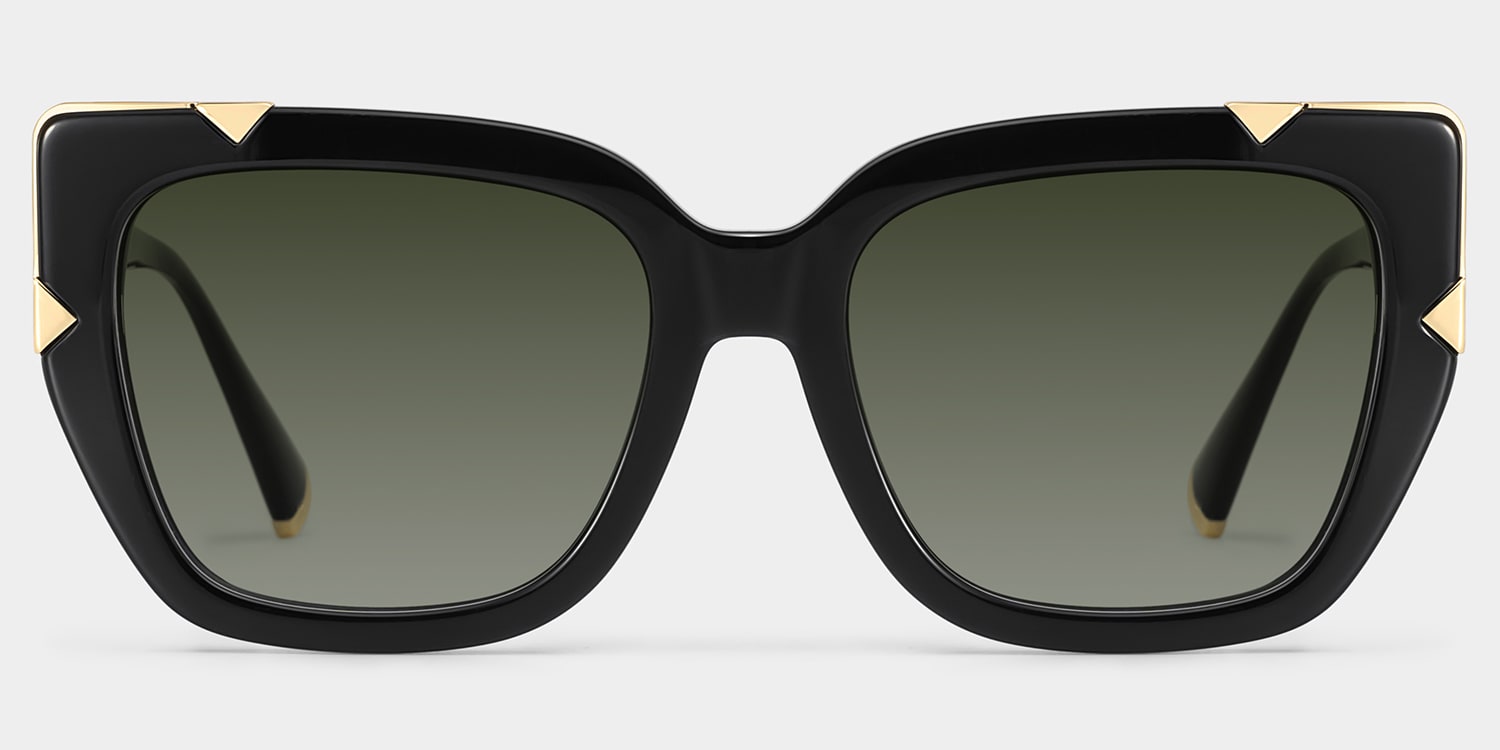 Refined black cat-eyes with a timeless elegance.