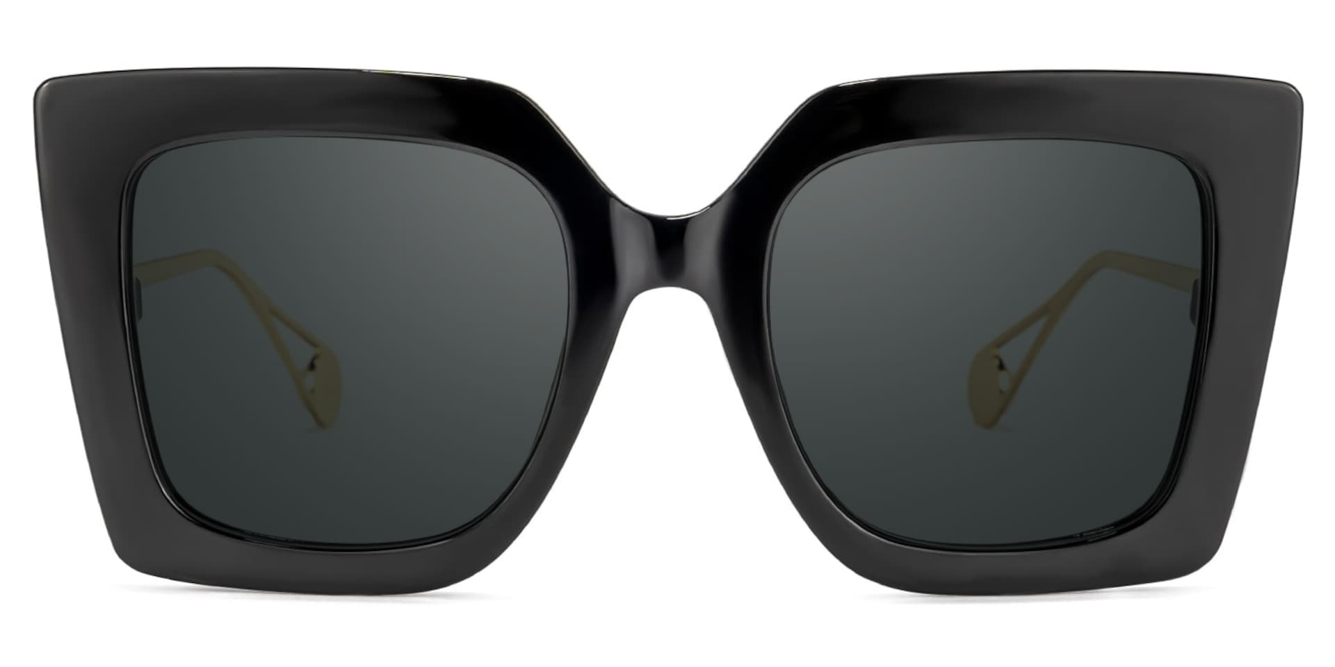 Qatar Square Black Sunglasses and Wide Frames0