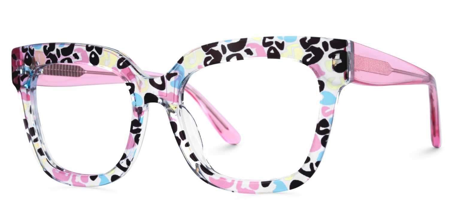 Yaniska Square Pink Leopard Glasses3