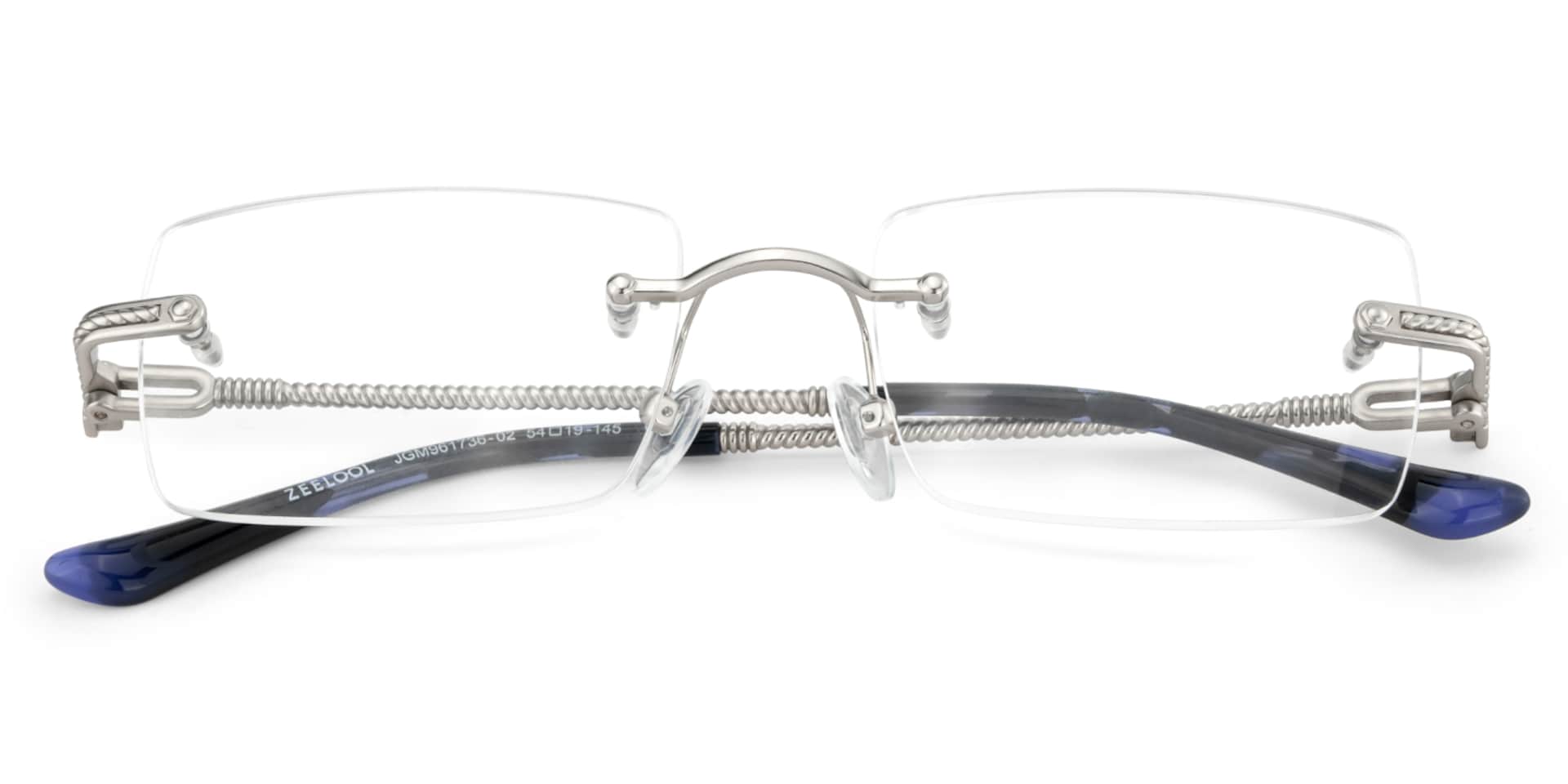 Silver Rimless Eyeglasses Frames With Adjustable Nose Pads3