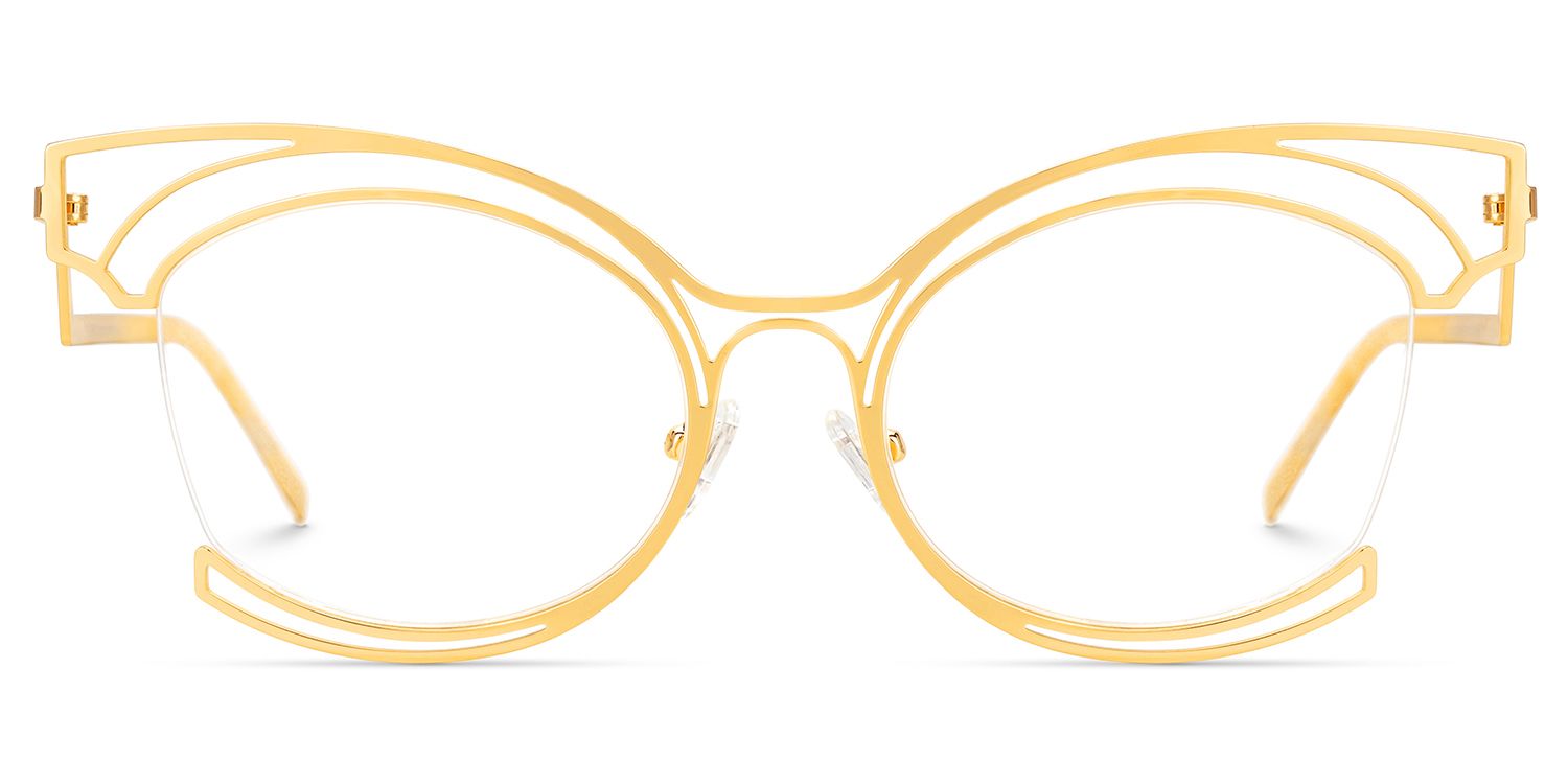 Semi-rim Murphy Glasses with gold for women -Zeelool Glasses0