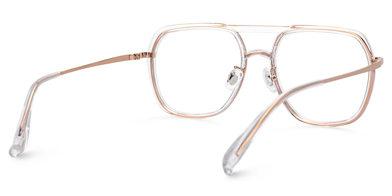 Clear Vergie Aviator Frame Eyeglasses | Zeelool3