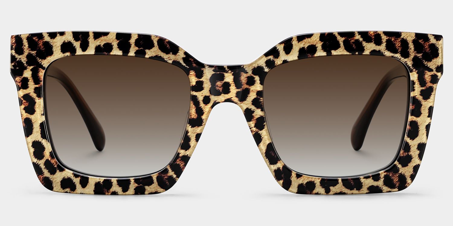 Megan Square Leopard Print Sunglasses for Women & Men | ZEELOOL0