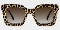 Megan Leopard print Square Glasses0