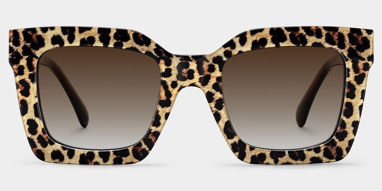 Megan Leopard print Square Glasses