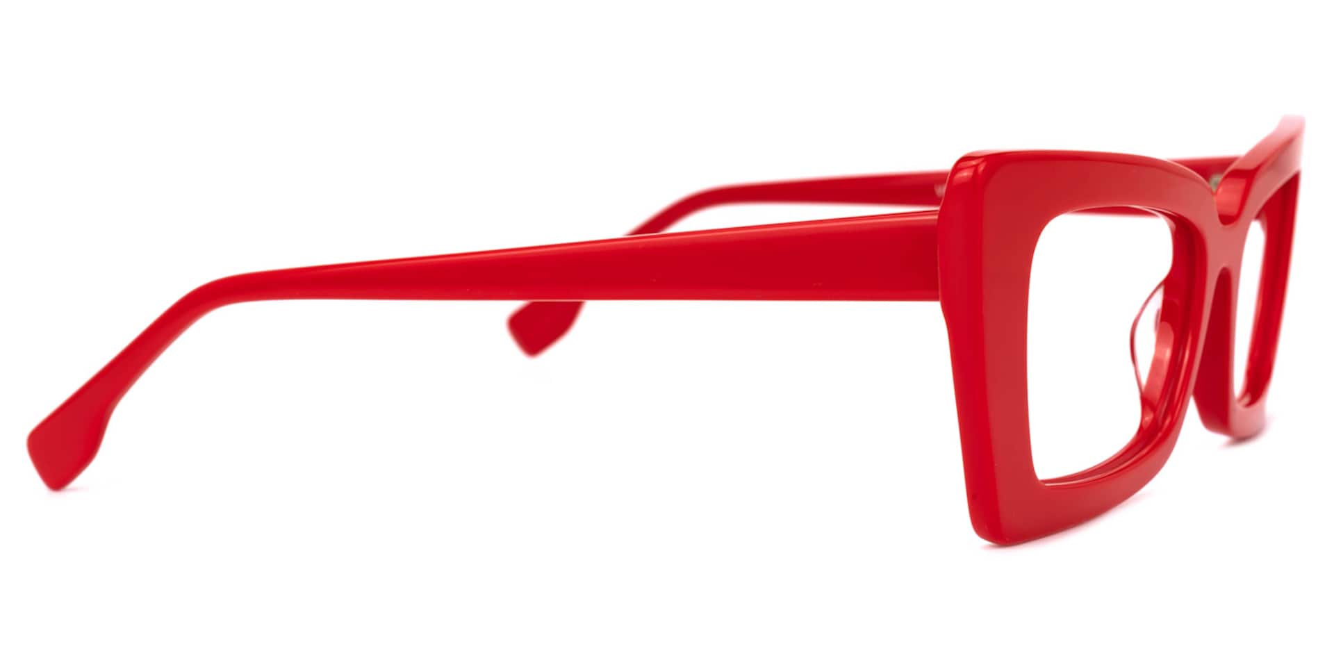 Newell Bright Red Rectangle Large Frame Glasses | Zeelool2