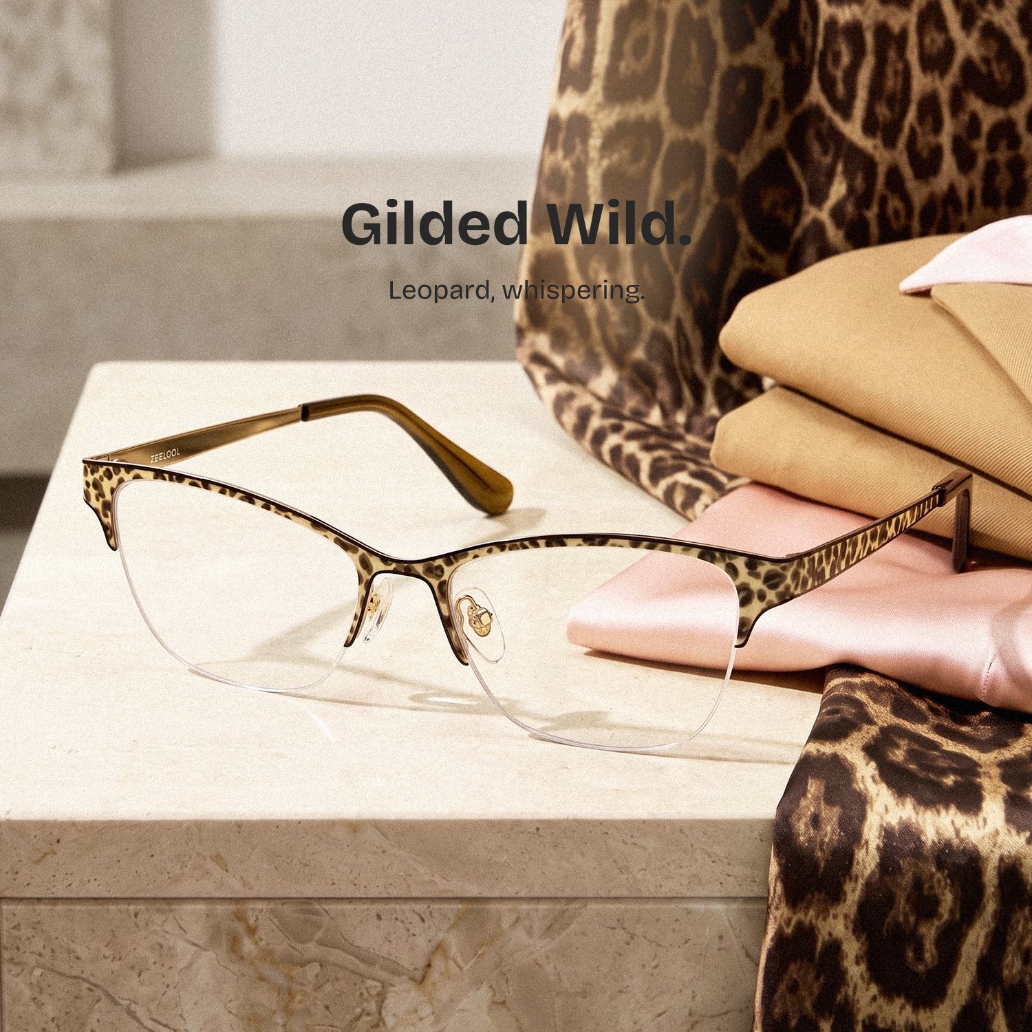 Dorian Yellow Leopard Print Cat-Eye Glasses | ZEELOOL0