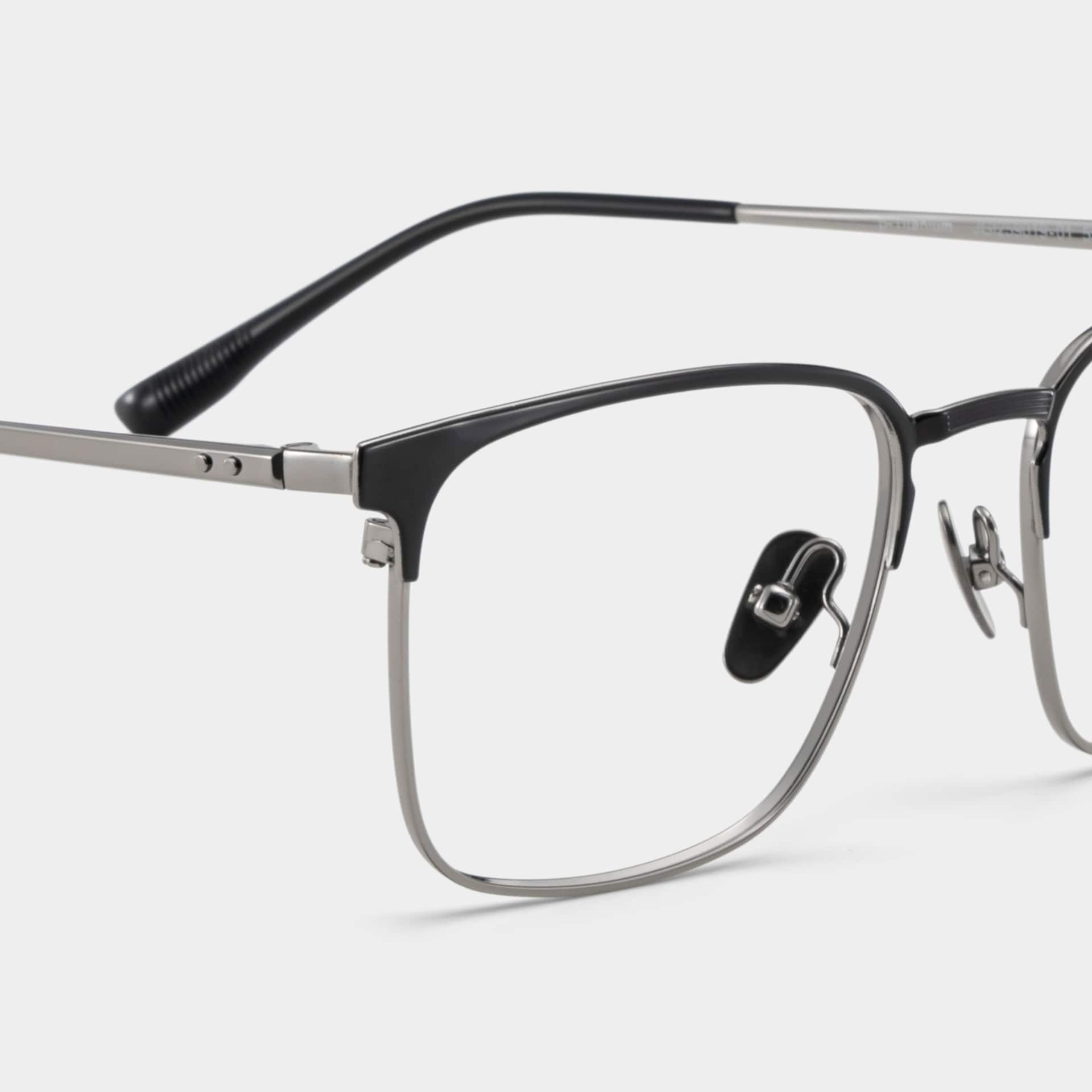 Browline Black Eyeglasses- Cole Titanium Frame Glasses7