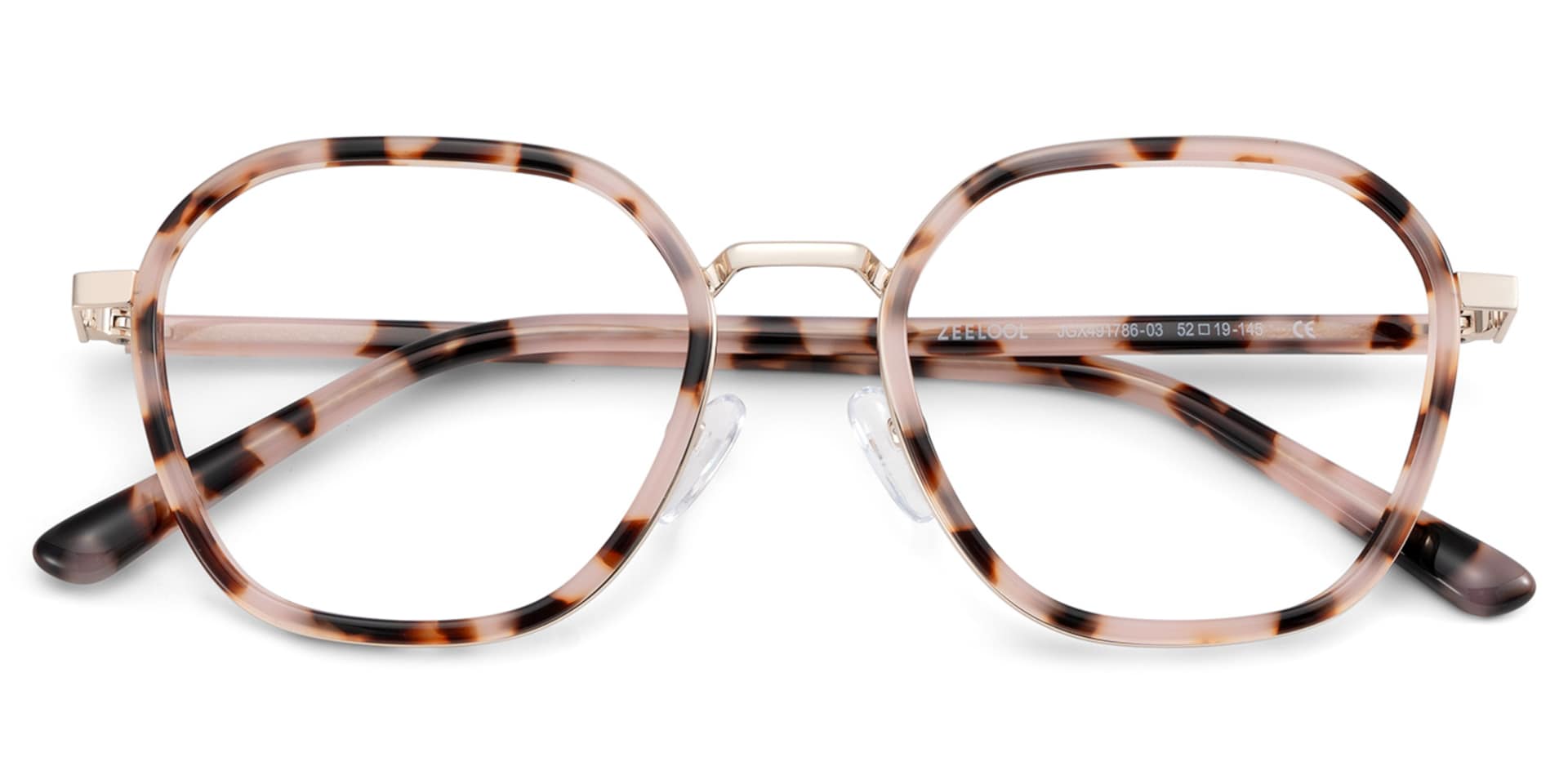 Mitchell Mixed Pink-tortoise Frame Glasses with Geometric Shape | Zeelool2