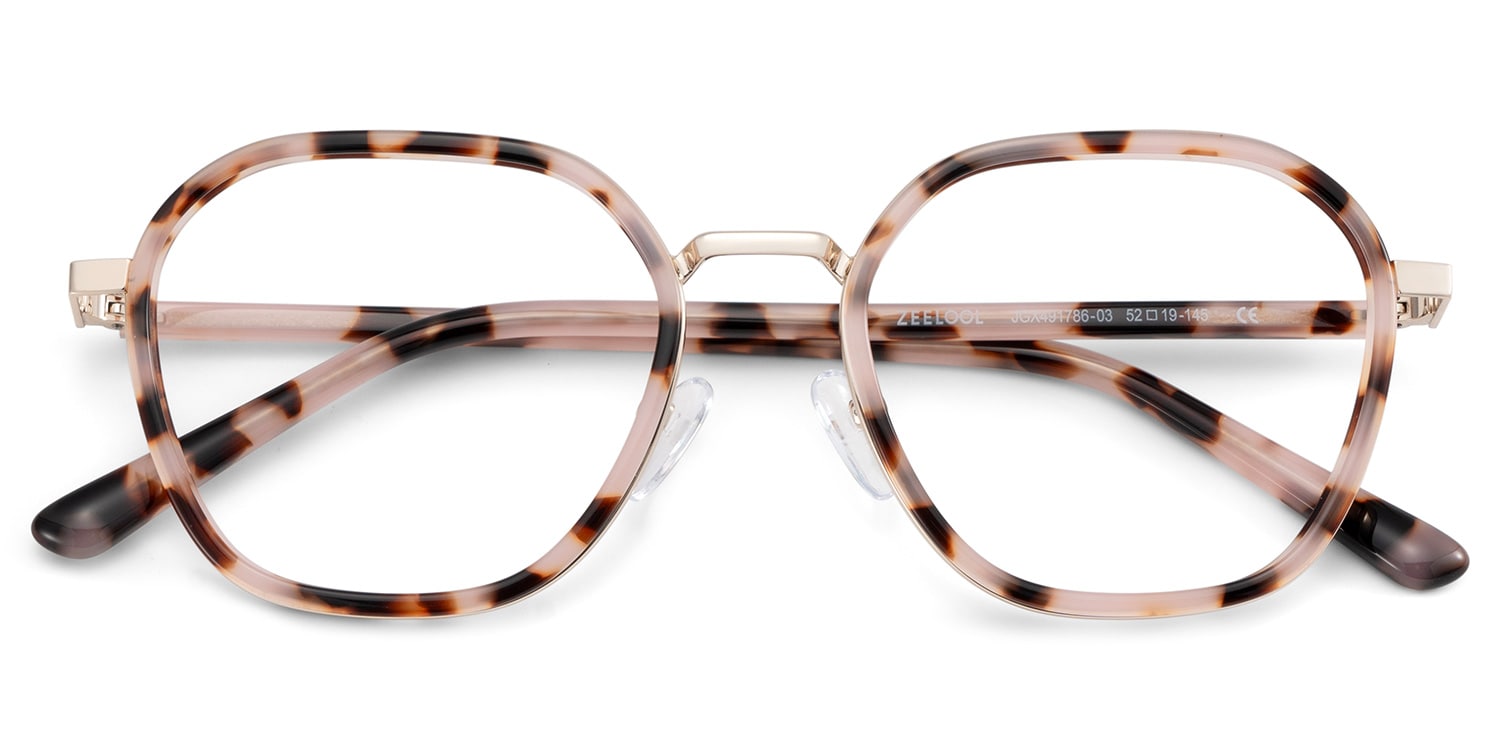 Mitchell Geometric Pink Tortoise Glasses2