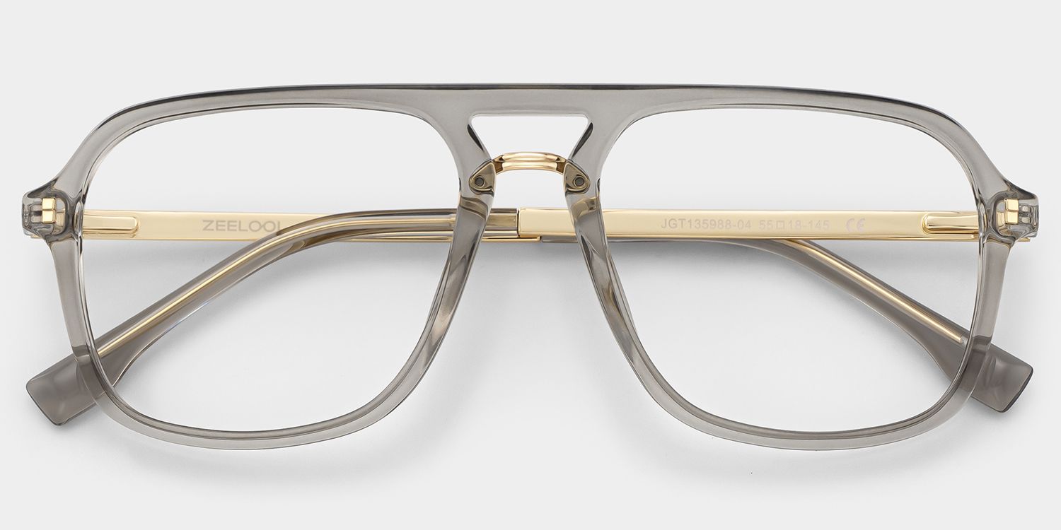 Aviator Kilworth Gray Glasses deals -Zeelool Glasses