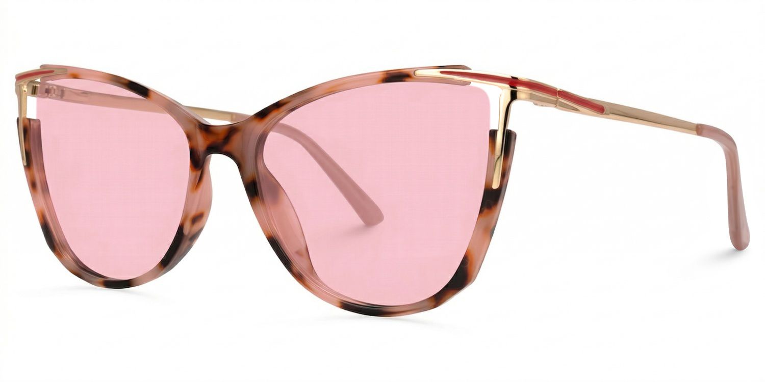 Cateye Yomary Pink and Tortoise Shell Glasses | Zeelool1