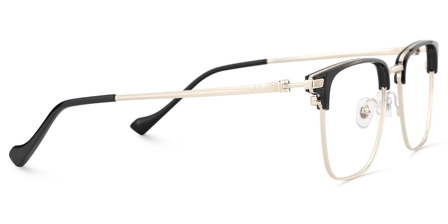 Owen Eyeglasses in Square Black Gold Frame | Zeelool4