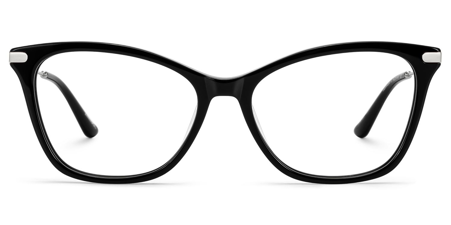 Zeelool Women's Cat eye Black Mixed Prescription Glasses