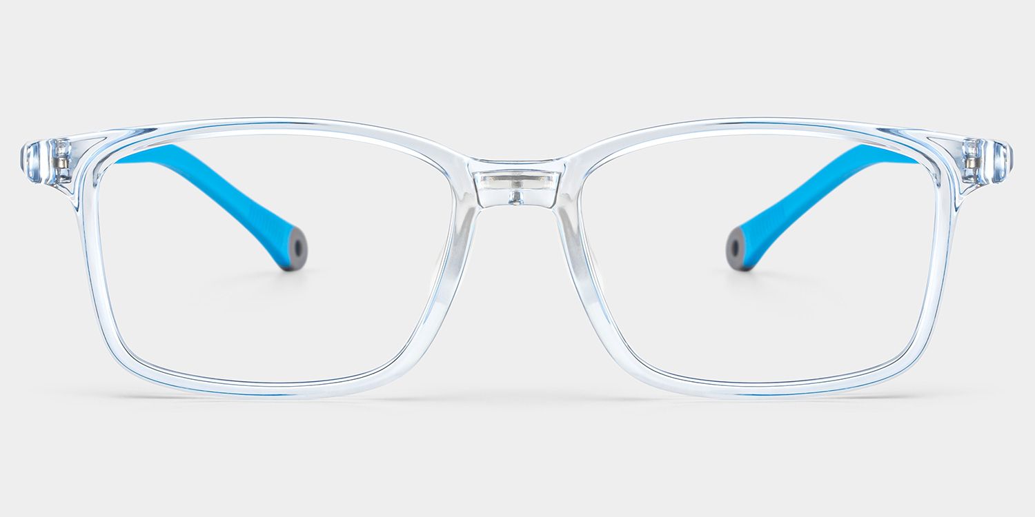 June Rectangle Clear Blue Frame Eyeglasses for Pre-tweens0
