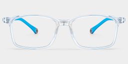June Rectangle Clear Blue Glasses0