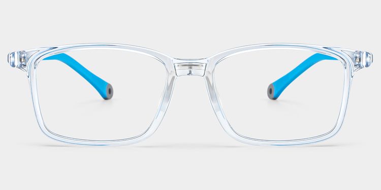 June Rectangle Clear Blue Glasses