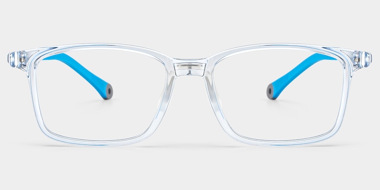 June Rectangle Crystal Blue Glasses