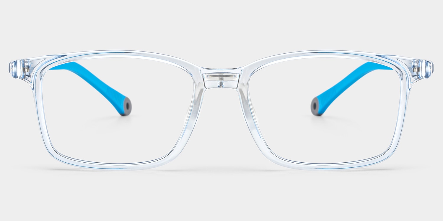June Rectangle Crystal Blue Glasses