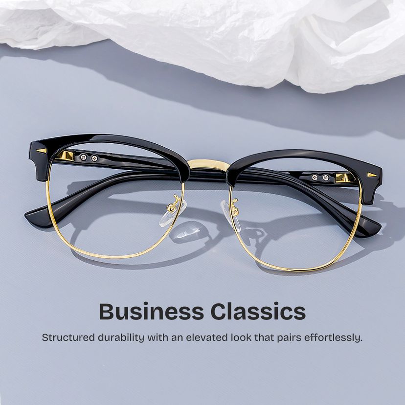 Lasha Browline Black Glasses