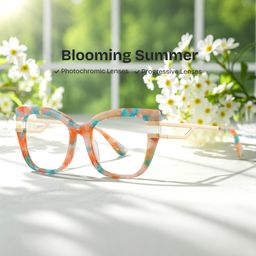 Kieran Floral Rectangle Glasses0