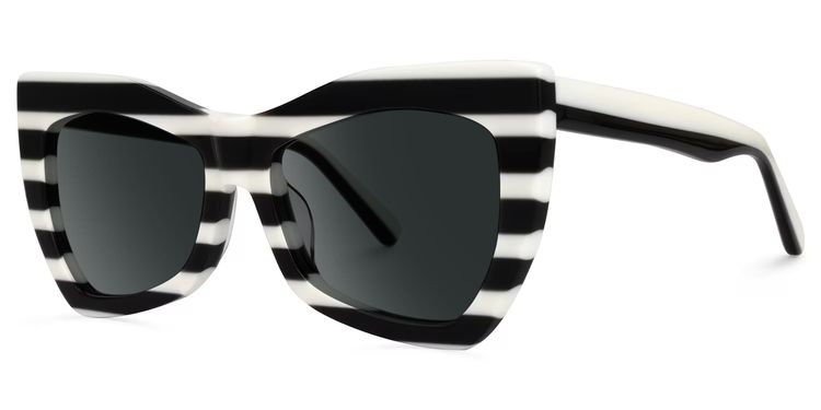 Bernita Geometric Black-White Glasses