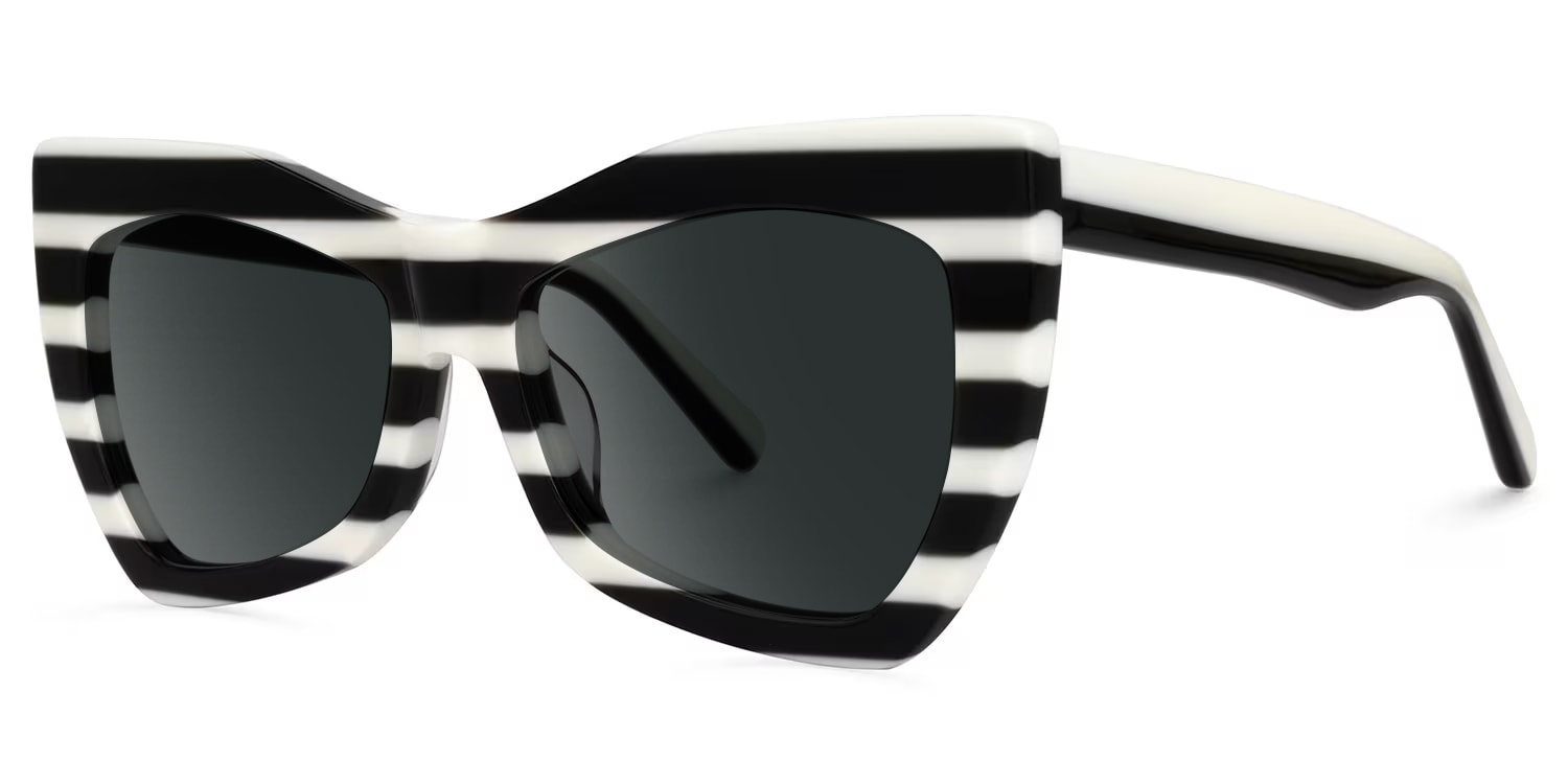 Bernita Geometric Black-White Glasses