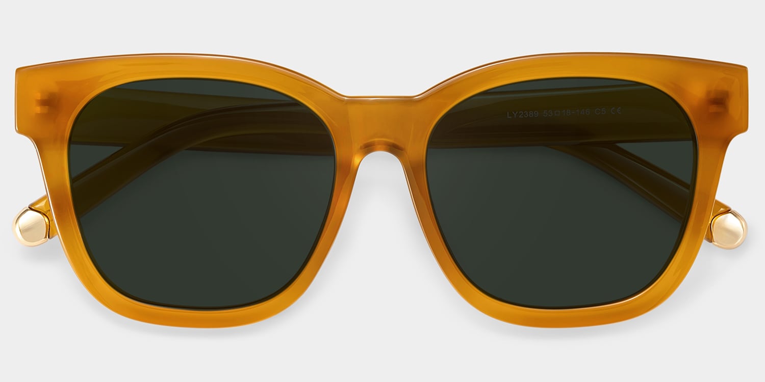 Azul Square Champagne Polarized Sunglasses2