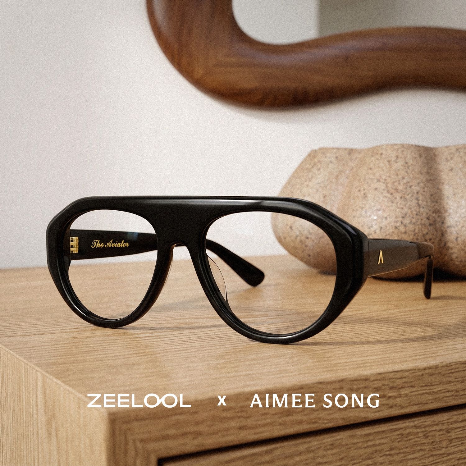 ZEELOOL x Aimee Song The Aviator Black Glasses