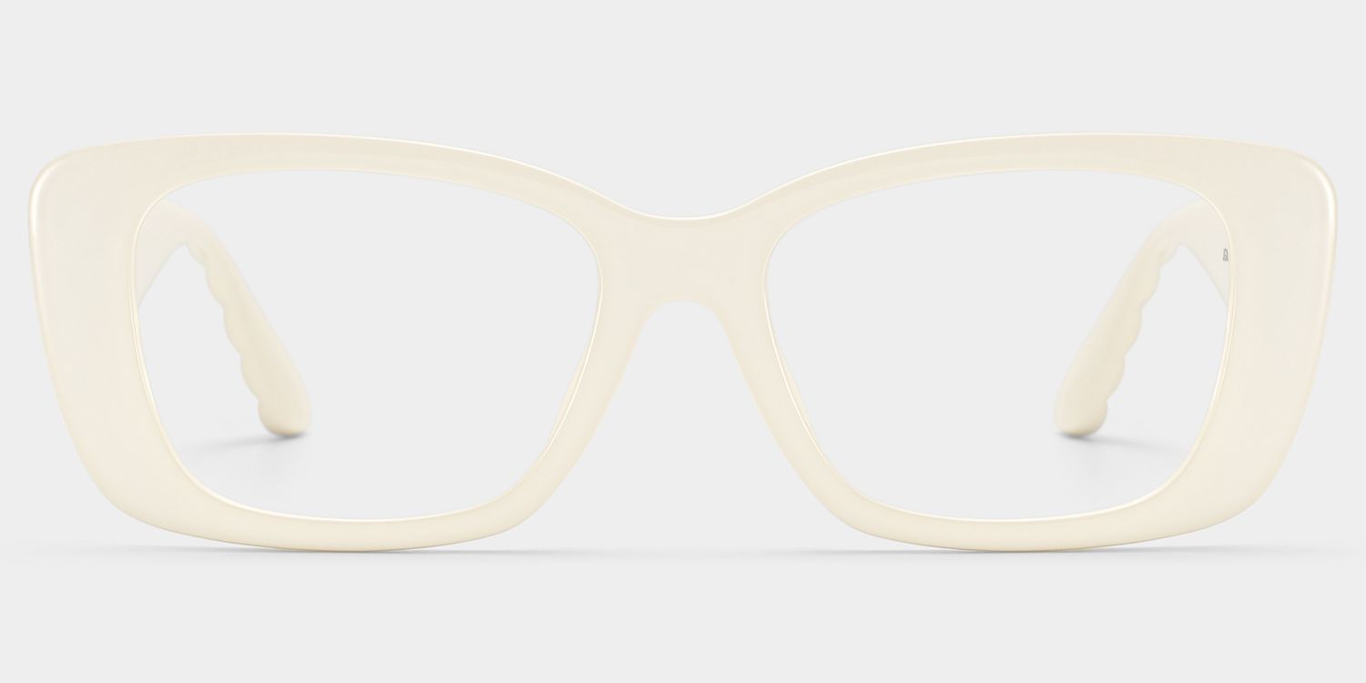 Hannah White Rectangle Frame Eyeglasses | ZEELOOL1