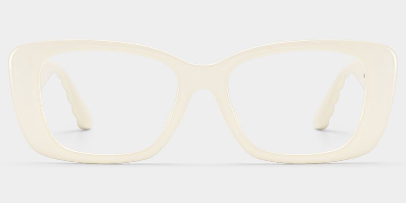 Hannah White Rectangle Glasses