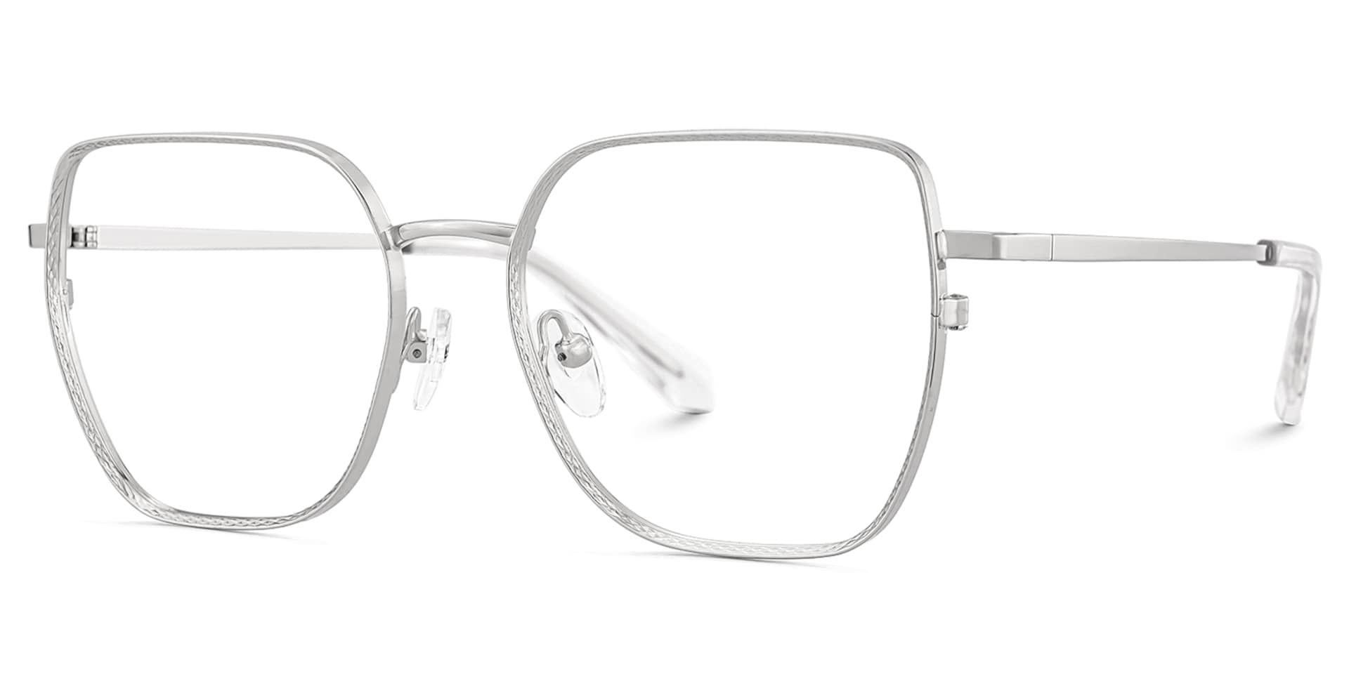 Fife Silver Full Frame Metal Prescription Glasses3