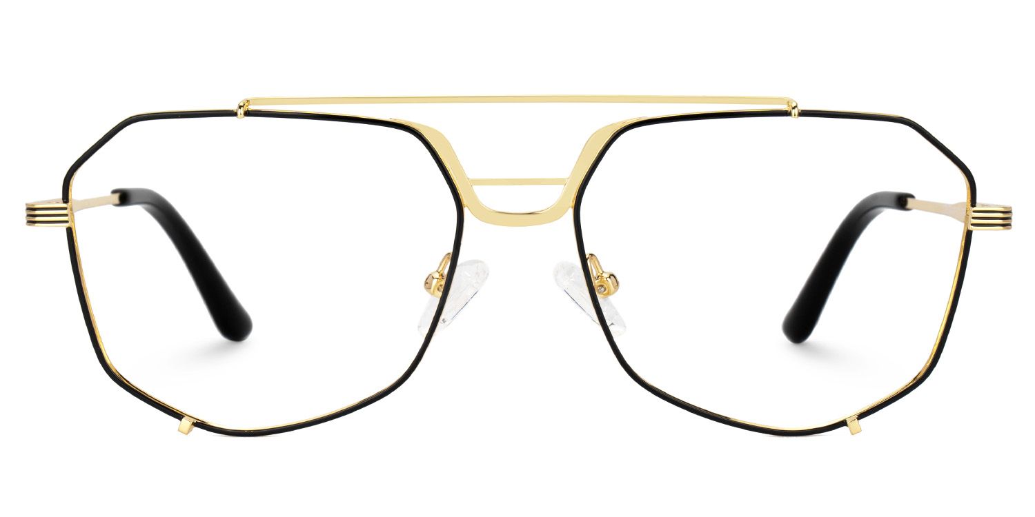 Beethoven Black-Gold Aviator Prescription Glasses | Zeelool0