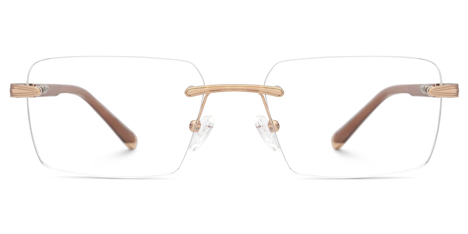 Savitrie Rectangle Brown Glasses