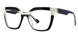 Pinette Black White Square Glasses2