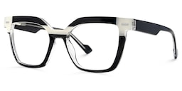 Pinette Square Black White Glasses2
