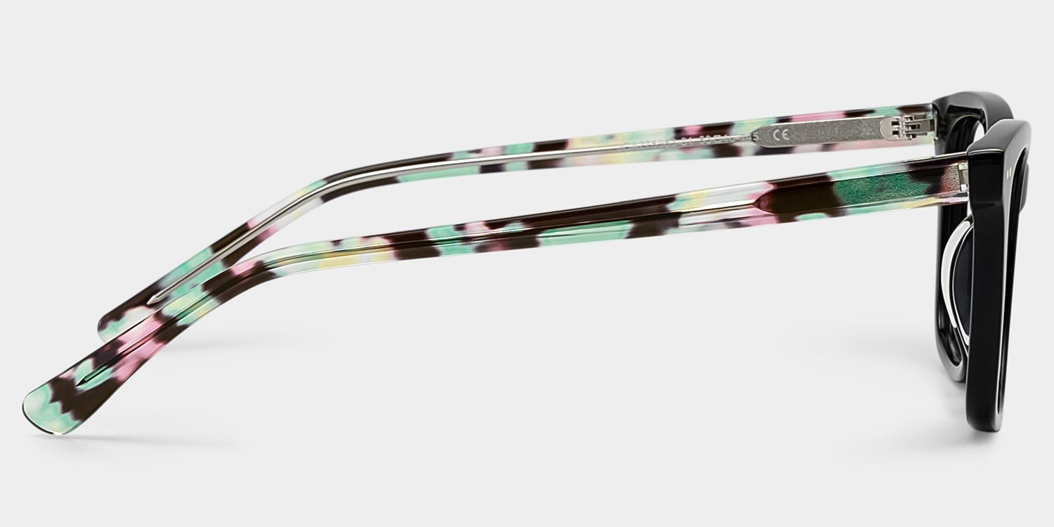 Layla Black Square Nature Eyewear for Woman | ZEELOOL