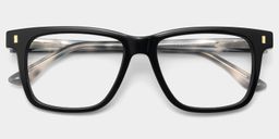 Travis Rectangle Black Glasses2