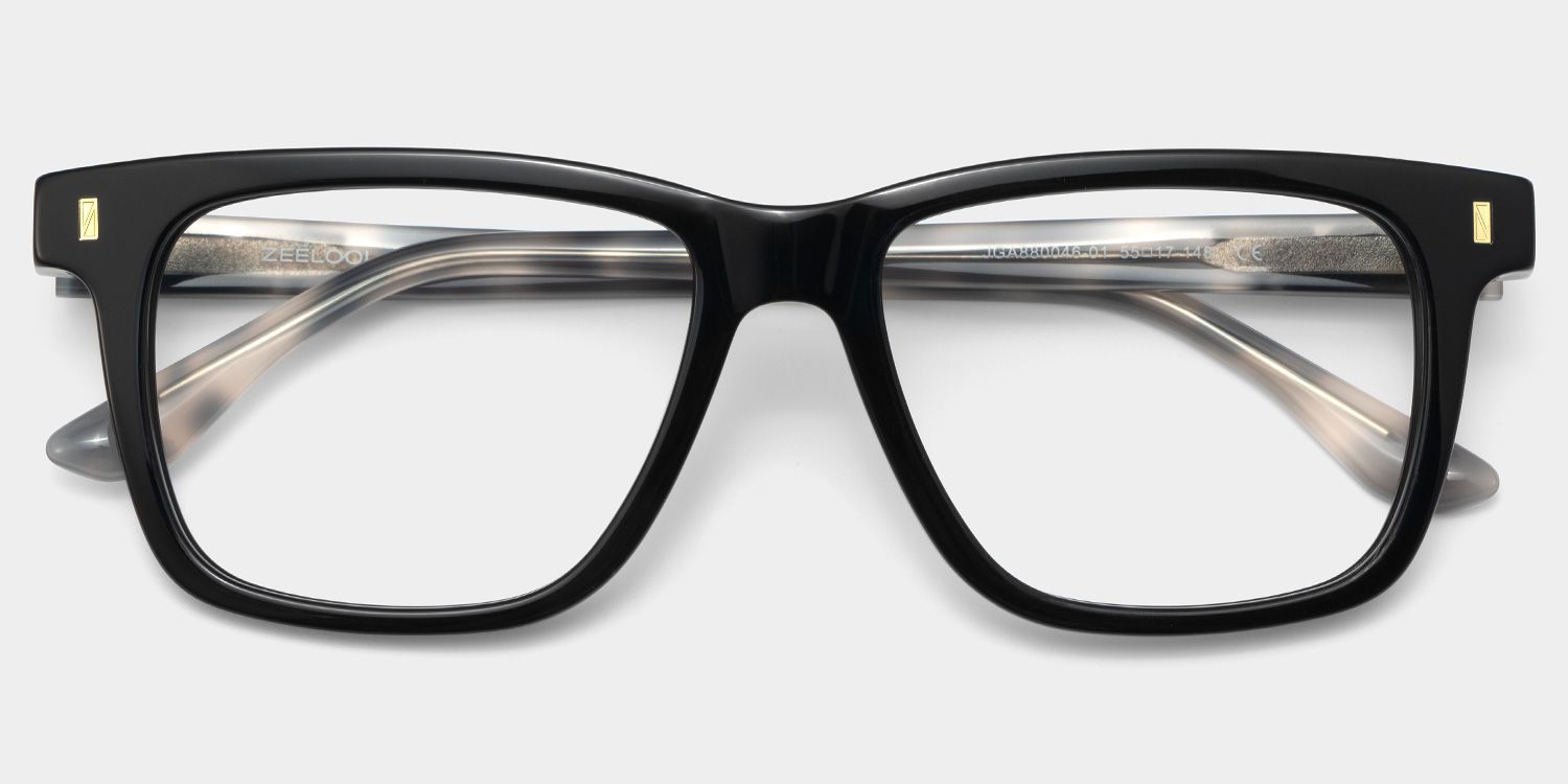 Rectangle Black Eyeglasses- Travis Acetate Frame Glasses2