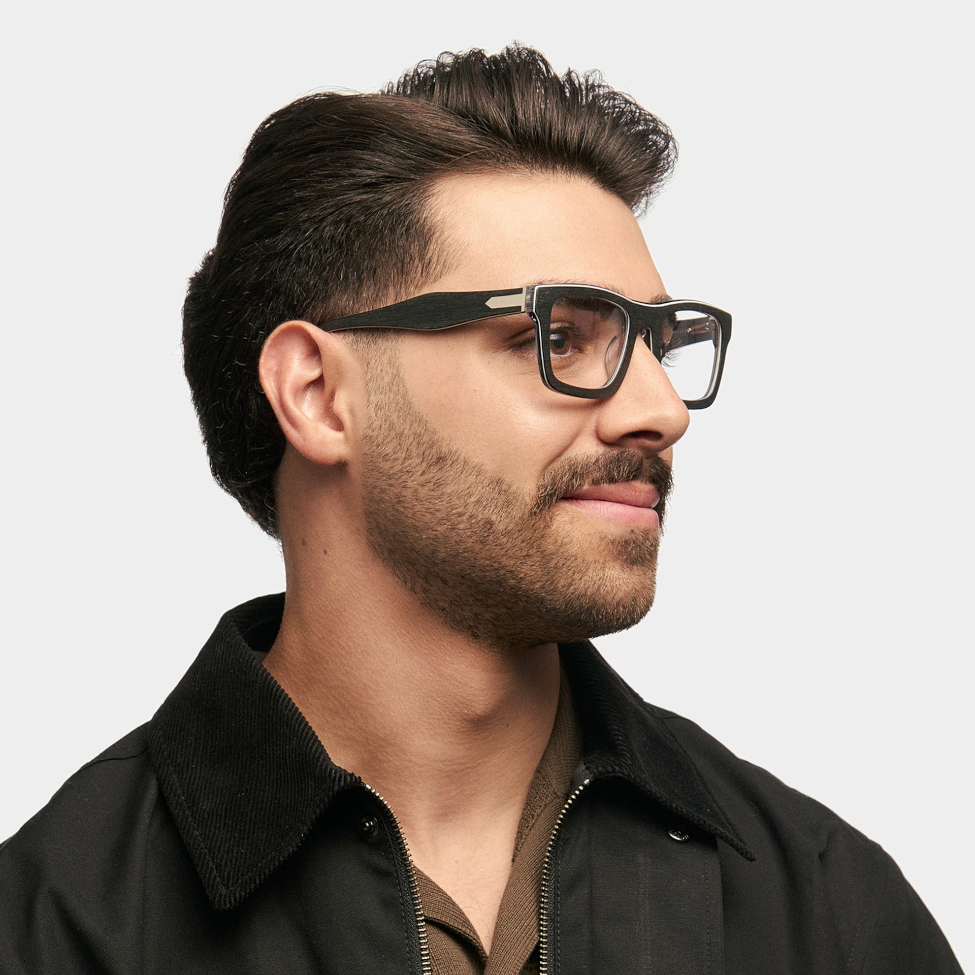 Riley Rectangle Black Frosted Frame Glasses | Zeelool1