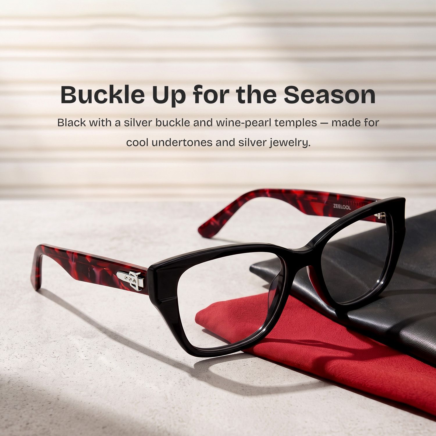 Bowie Black Rectangle Glasses | ZEELOOL0