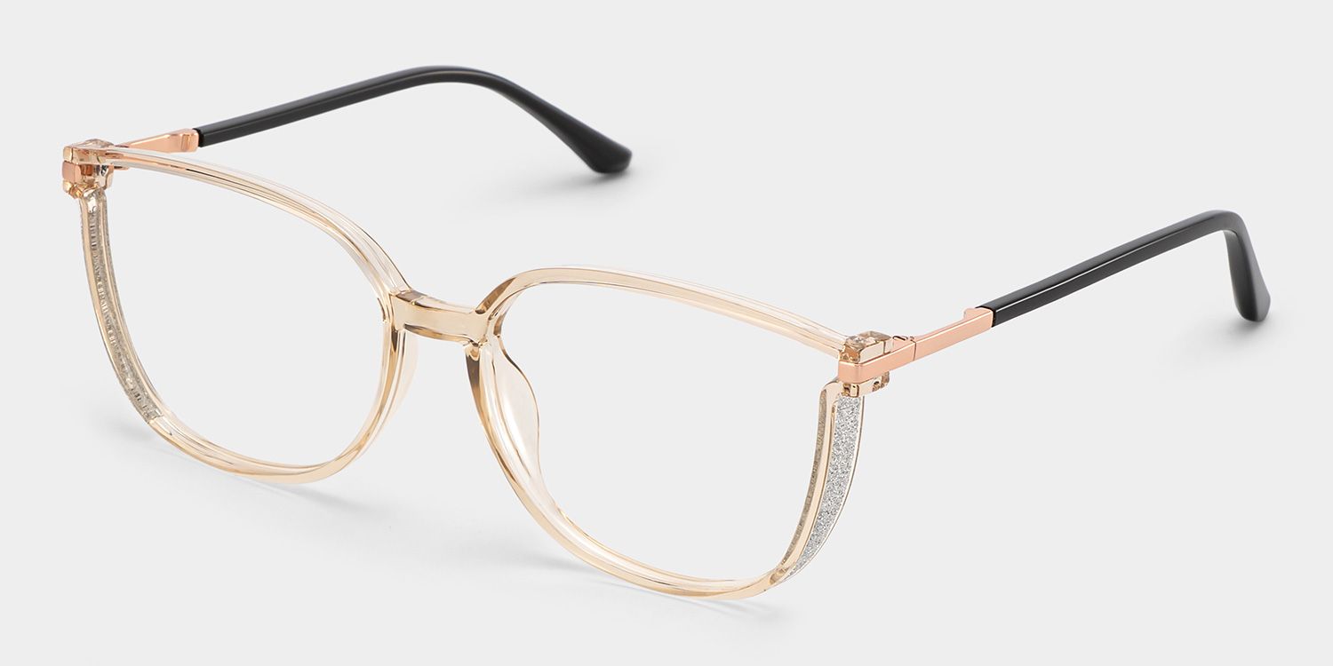 Annalisa Square Beige Thin Frame Glasses | Zeelool