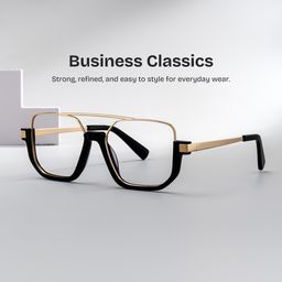 Oromiya Aviator Black Gold Glasses0