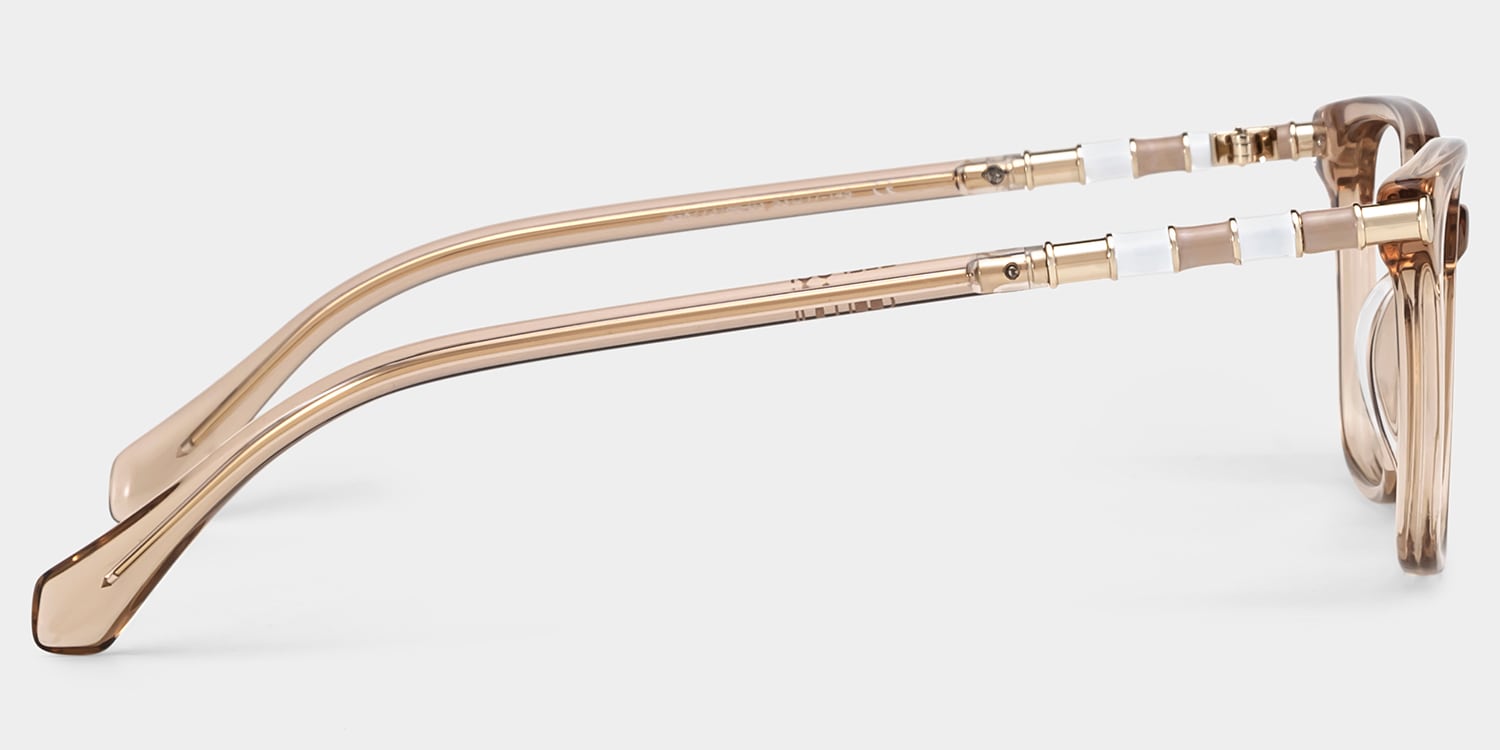 ジゼルSサイズ Delilah Square Champagne Frame Eyeglasses for Women| ZEELOOL