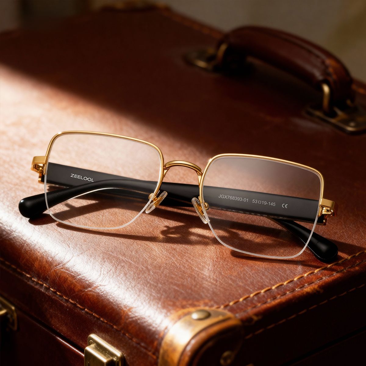 Lauren Gold Frame Glasses with Square Frame Online | ZEELOOL1