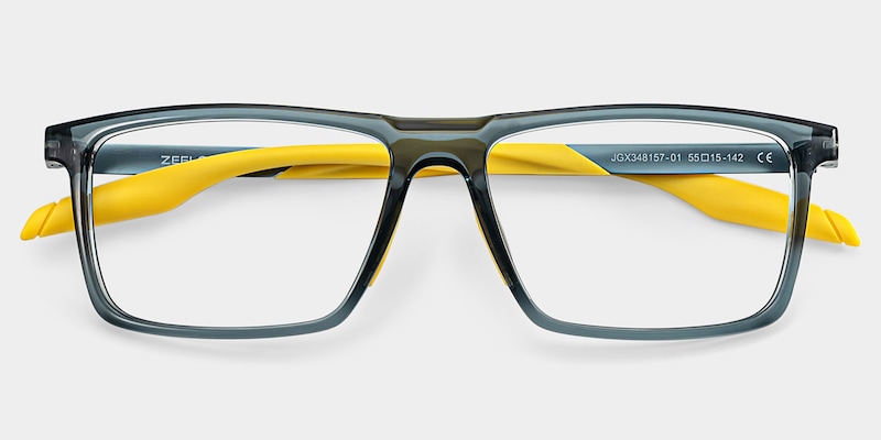 ZEELOOL Active Rectangle Blue Yellow Glasses